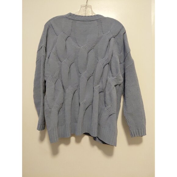 J. Jill Chenille Sweater Chunky Cable Knit Periwinkle Blue Petite Small NWT - Picture 5 of 7